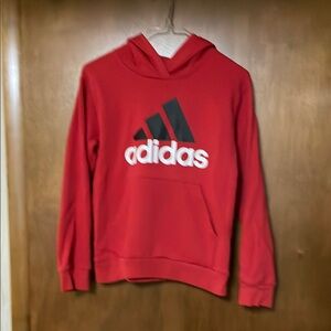 Adidas Red Pullover Hoodie Sweatshirt
